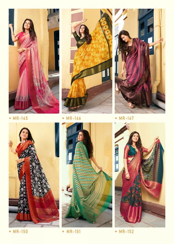 Sr Meera New 145 Fancy Soft Linen Saree Collection